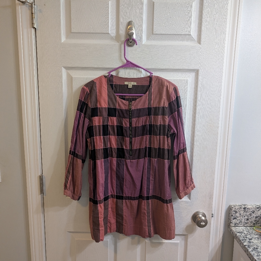 Burberry Brit Pink Checkered‎ Cotton Tunic - Size S - Picture 3 of 4